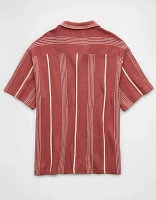 AE Striped Button-Up Sweater Polo Shirt