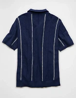 AE Weekend Striped Sweater Polo Shirt