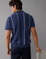 AE Weekend Striped Sweater Polo Shirt