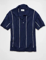 AE Weekend Striped Sweater Polo Shirt