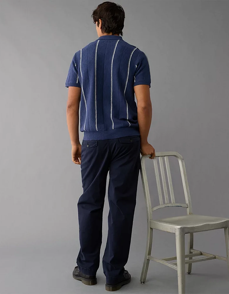 AE Weekend Striped Sweater Polo Shirt