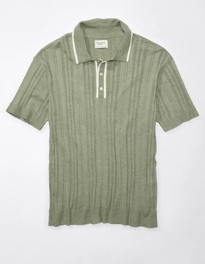 AE Weekend Tipped Sweater Polo Shirt