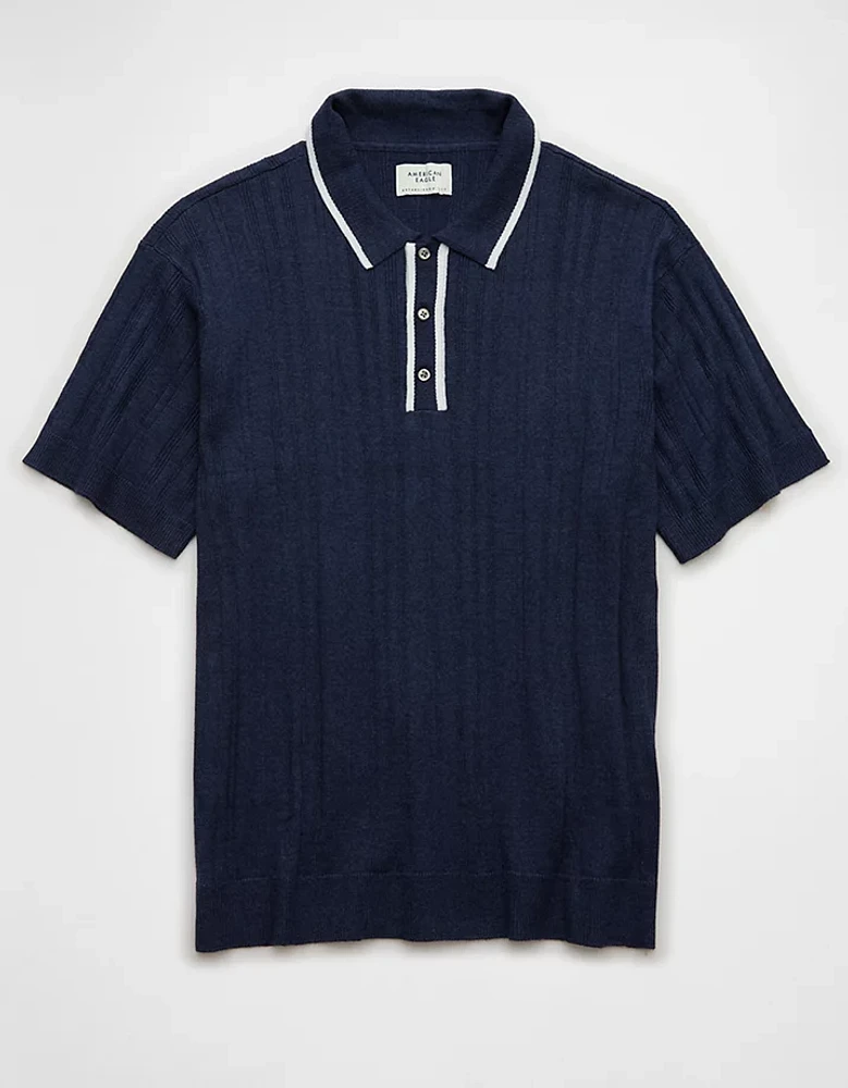AE Weekend Tipped Sweater Polo Shirt