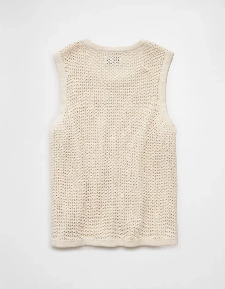 Débardeur en tricot au crochet ajouré AE