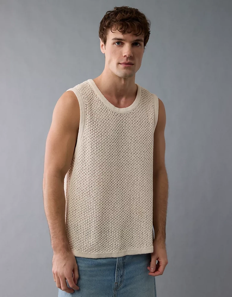 Débardeur en tricot au crochet ajouré AE