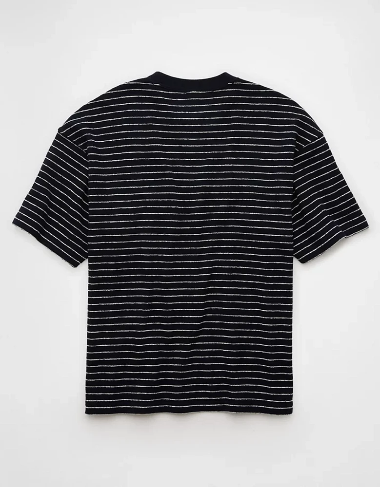 AE Boxy Textured Striped T-Shirt