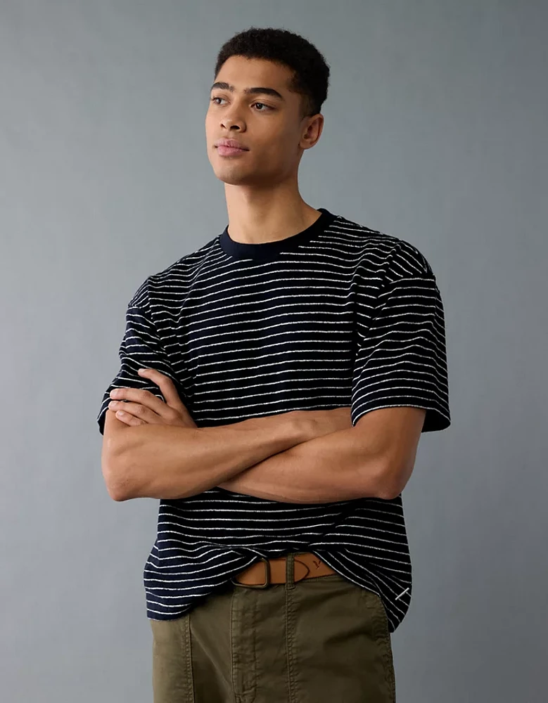 AE Boxy Textured Striped T-Shirt