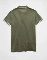 AE Lived-In Stretch Pique Slim Fit Tipped Polo Shirt