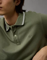 AE Lived-In Stretch Pique Slim Fit Tipped Polo Shirt