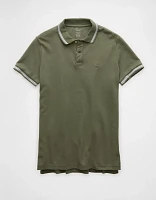 AE Lived-In Stretch Pique Slim Fit Tipped Polo Shirt