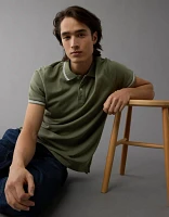 AE Lived-In Stretch Pique Slim Fit Tipped Polo Shirt