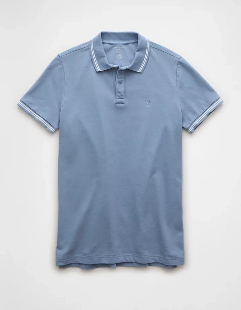 AE Lived-In Stretch Pique Slim Fit Tipped Polo Shirt