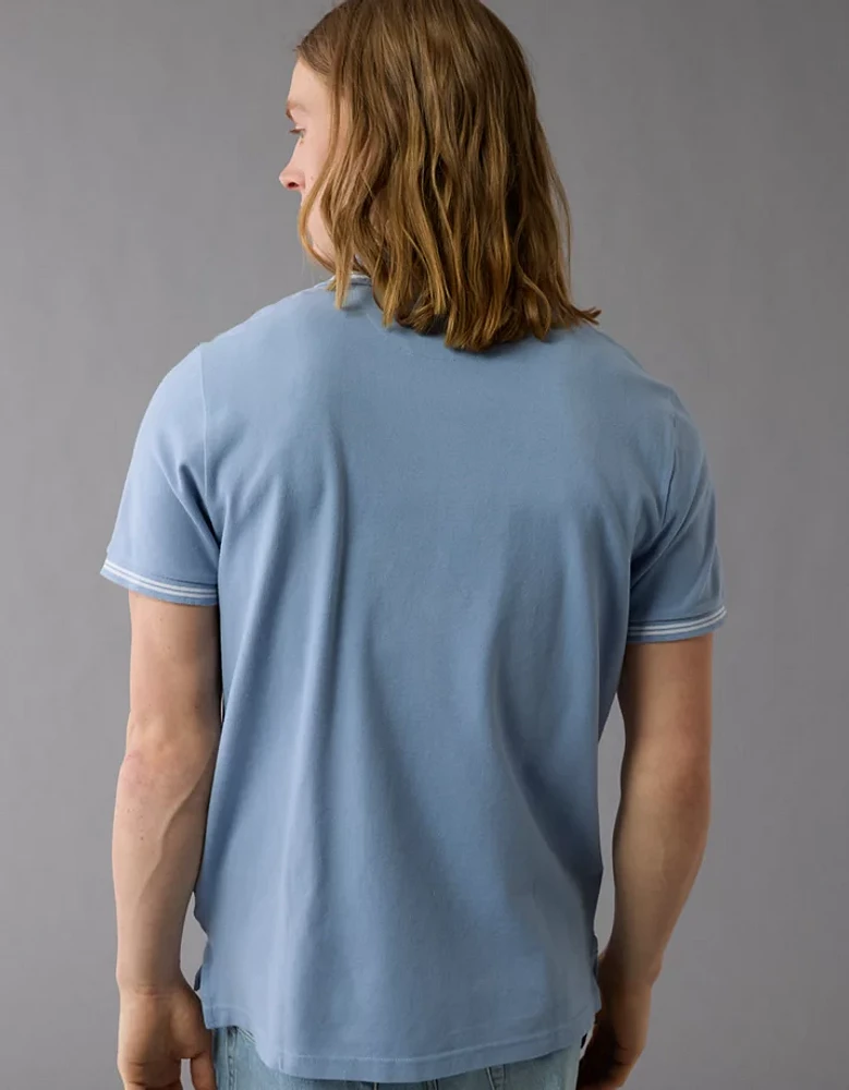 AE Lived-In Stretch Pique Slim Fit Tipped Polo Shirt