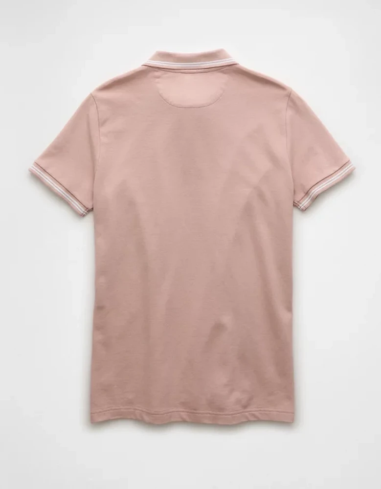 AE Lived-In Stretch Pique Slim Fit Tipped Polo Shirt