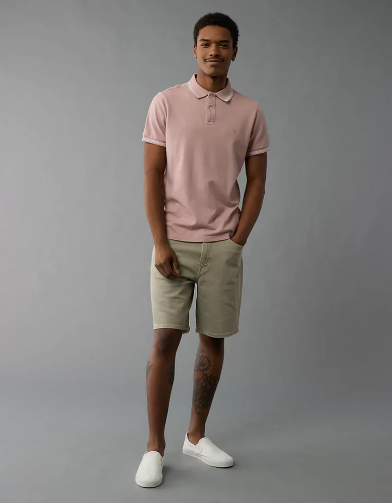 AE Lived-In Stretch Pique Slim Fit Tipped Polo Shirt