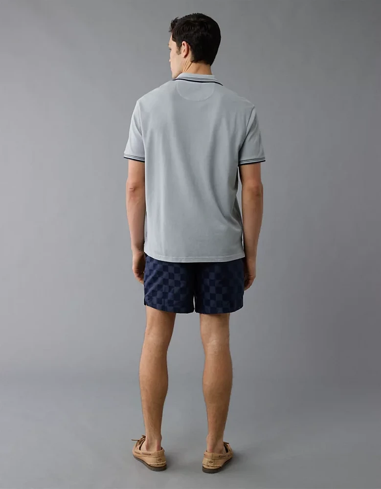 Polo extensible à bordures contrastantes en piqué AE