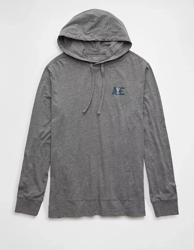 AE Long-Sleeve Logo Graphic Hoodie T-Shirt