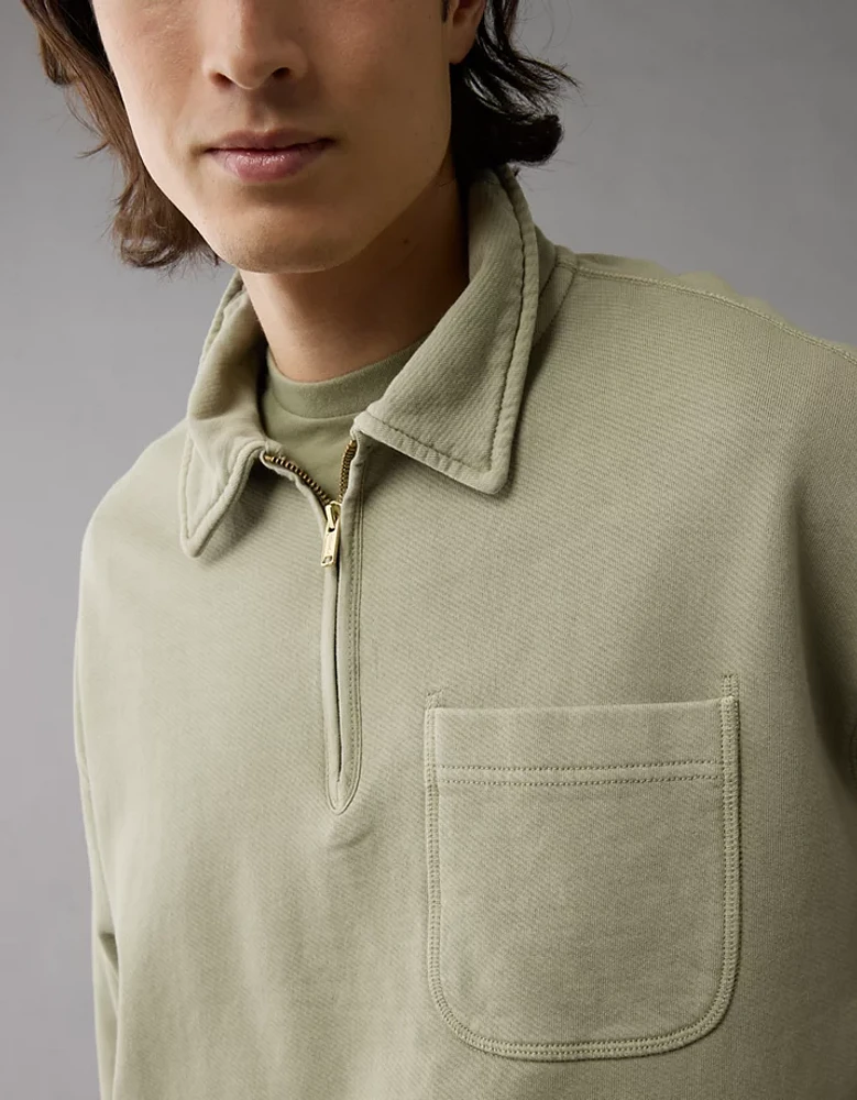 AE Quarter-Zip Polo Collar Sweatshirt