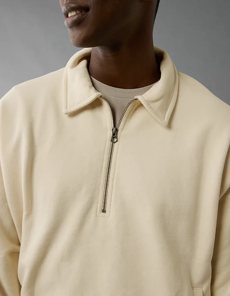 AE Quarter-Zip Polo Collar Sweatshirt