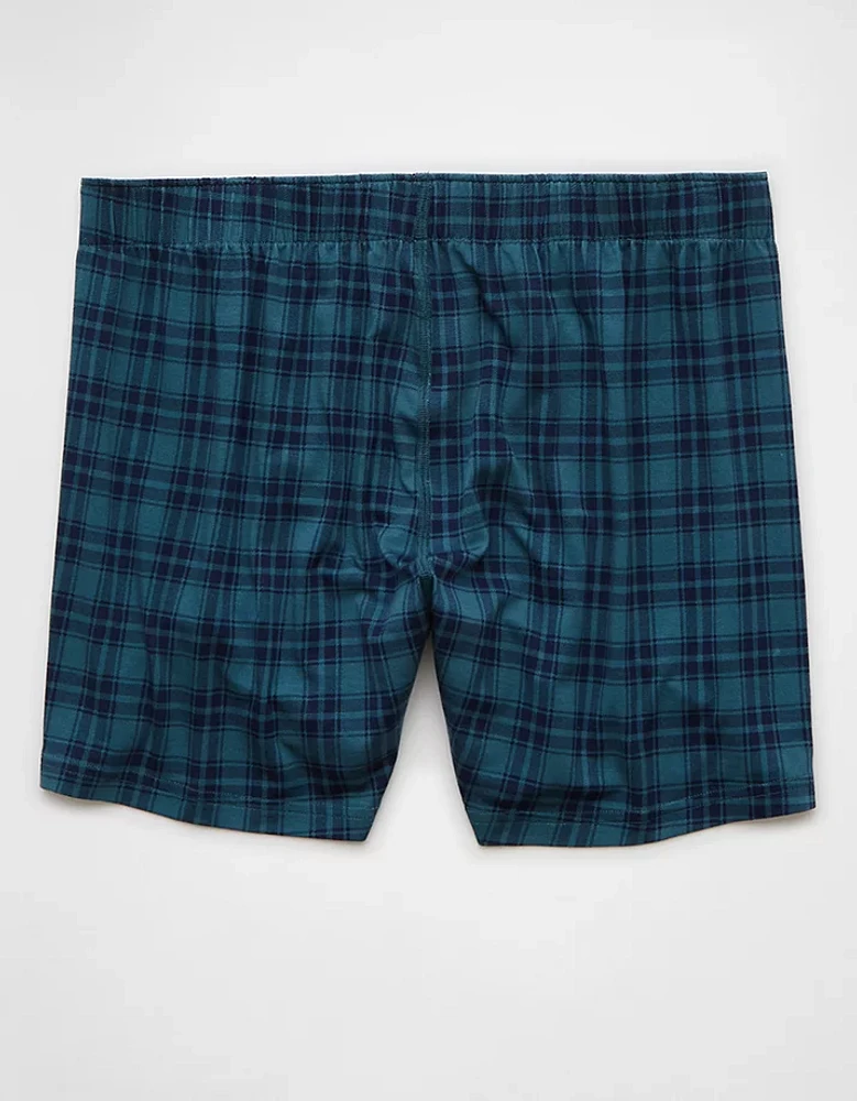 AEO Men's Plaid Slim Knit Ultra Soft Boxer Short
