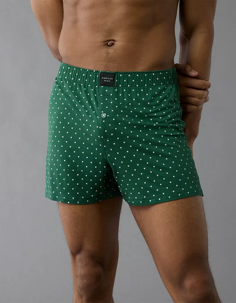 Caleçon boxeur ajusté ultradoux à pois pour hommes AEO
