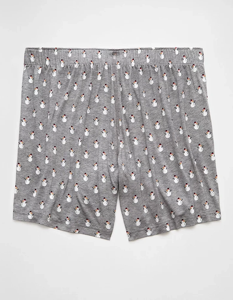 AEO Men's Mini Snowmen Slim Knit Ultra Soft Boxer Short