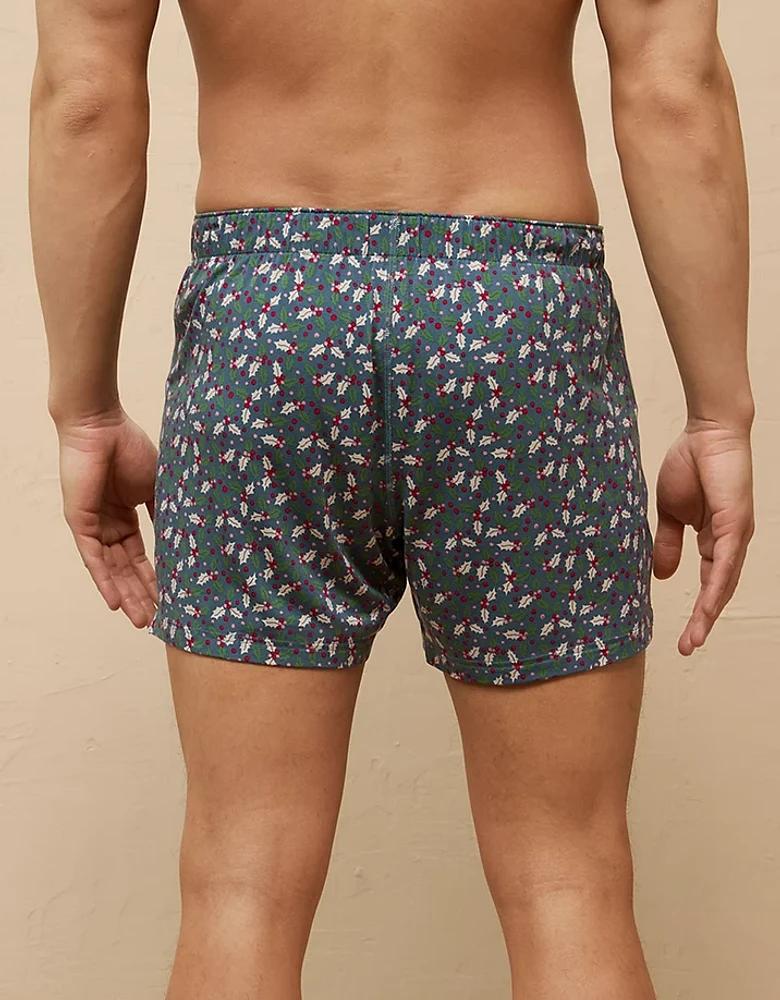 AEO Men's Mistletoe Slim Knit Ultra Soft Boxer Short