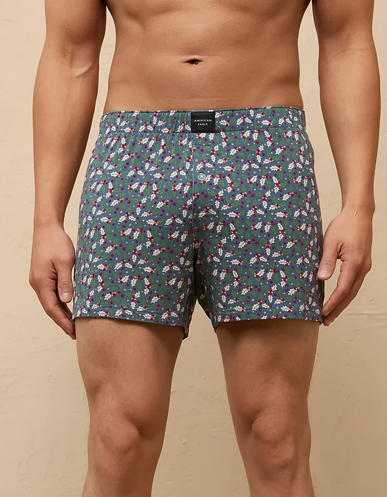 AEO Men's Mistletoe Slim Knit Ultra Soft Boxer Short