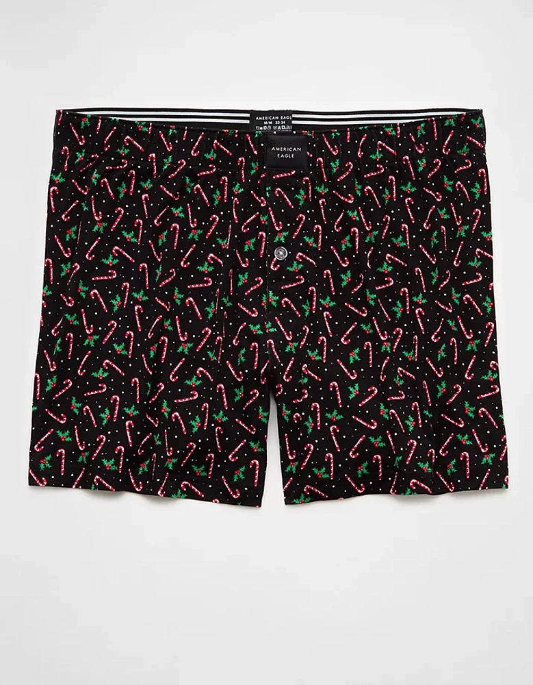 AEO Men's Mini Candy Canes Slim Knit Ultra Soft Boxer Short