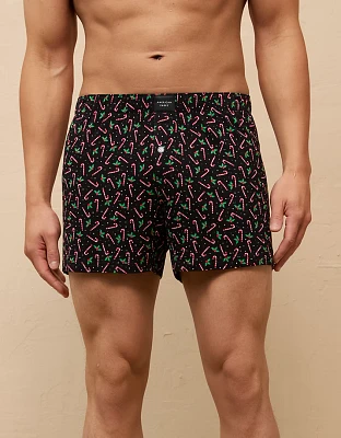 AEO Men's Mini Candy Canes Slim Knit Ultra Soft Boxer Short