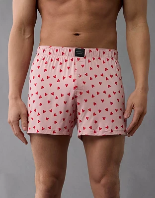 AEO Men's Valentine's Day Hearts Slim Knit Ultra Soft Boxer Short