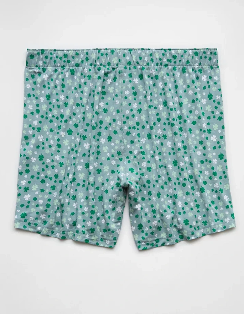 AEO Men's St. Patrick's Day Clovers Slim Knit Ultra Soft Boxer Short