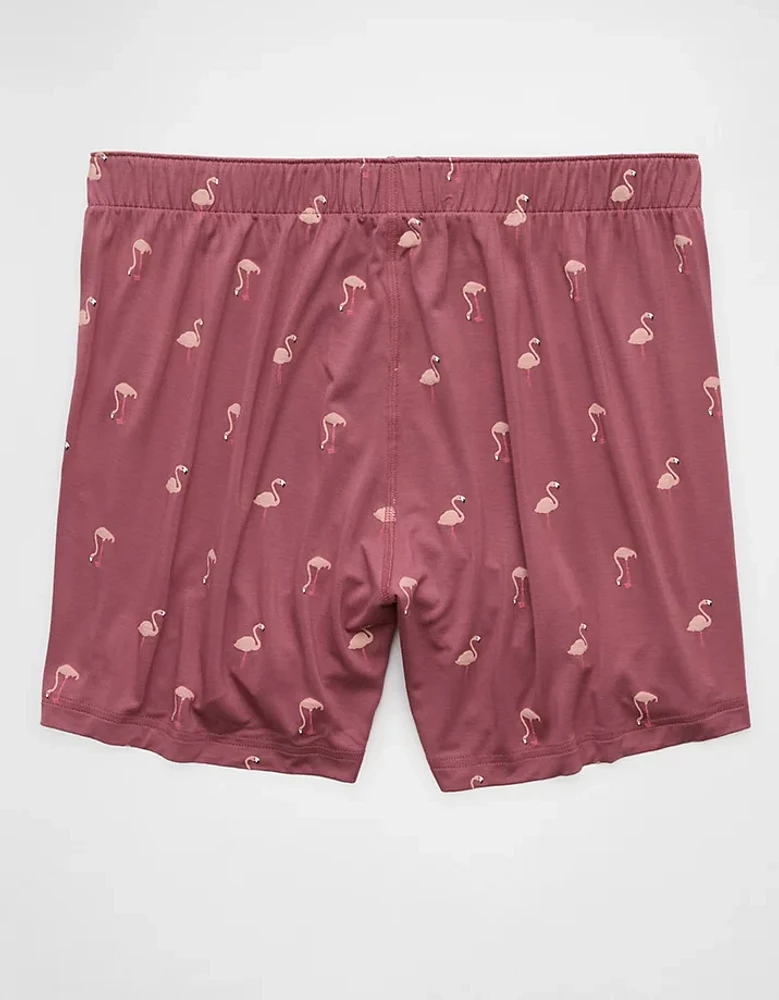 AEO Men's Flamingos Slim Knit Ultra Soft Boxer Short