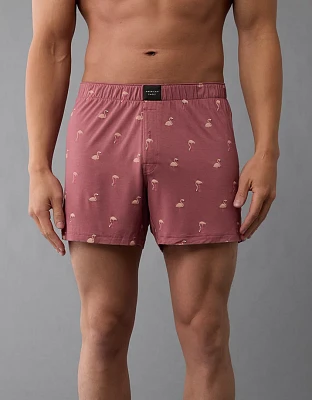 AEO Men's Flamingos Slim Knit Ultra Soft Boxer Short