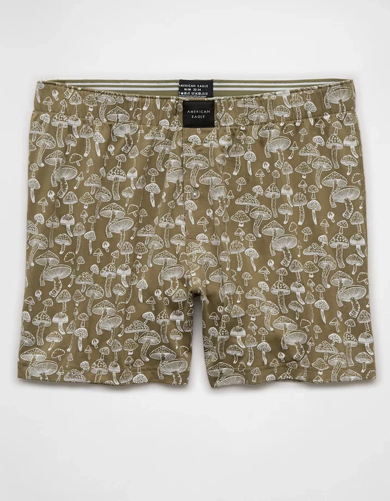 AEO Men's Mushrooms Slim Knit Ultra Soft Boxer Short