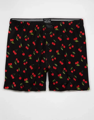 AEO Men's Cherries Slim Knit Ultra Soft Boxer Short