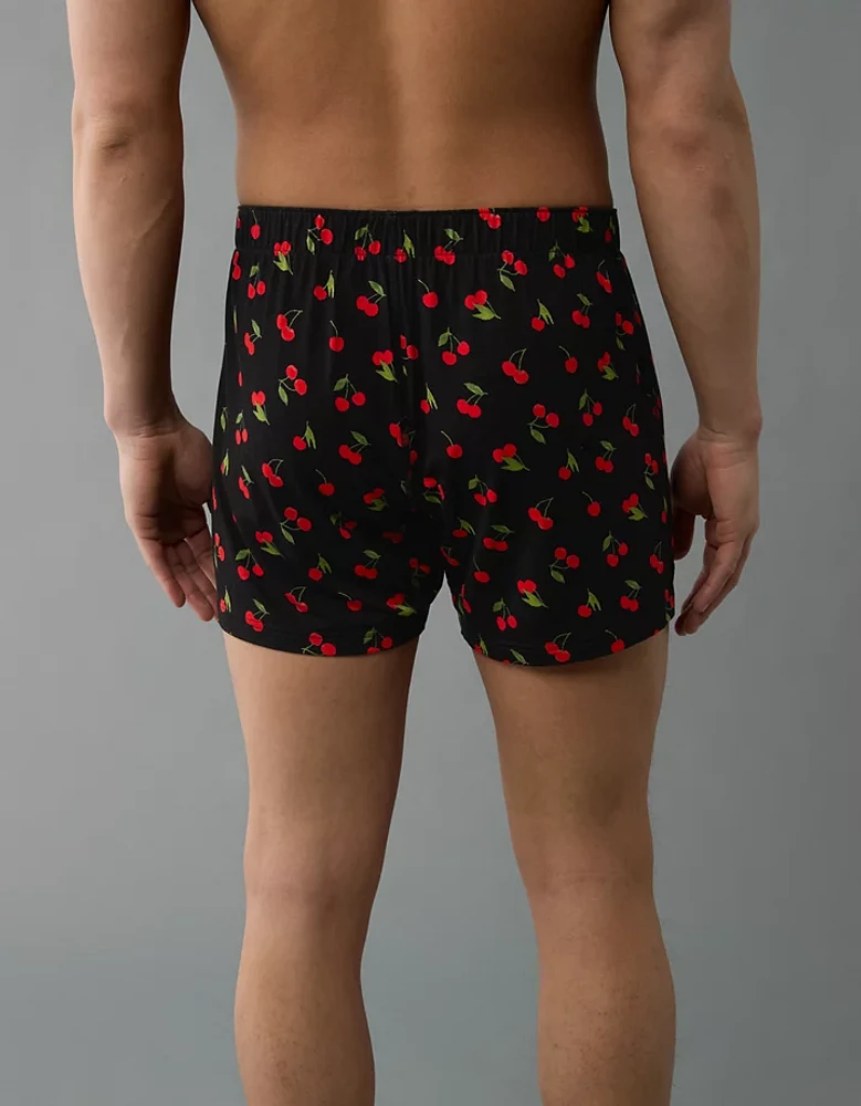 AEO Men's Cherries Slim Knit Ultra Soft Boxer Short