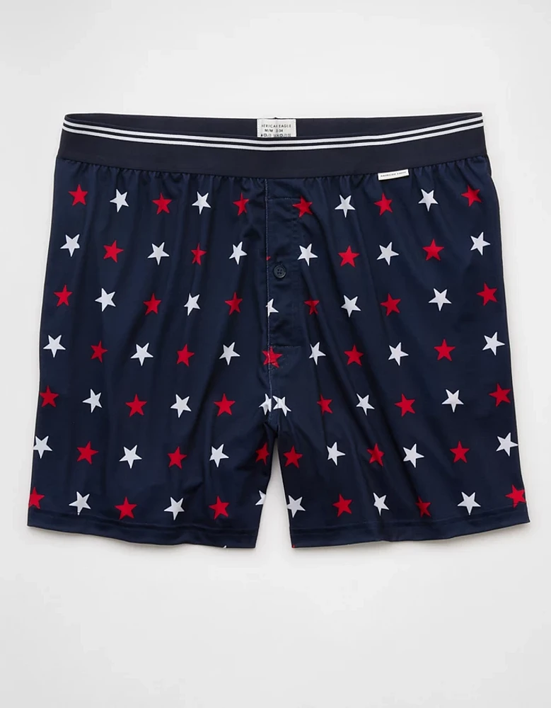 AEO Men's USA Stars & Stripes Ultra Soft Pocket Boxer Short