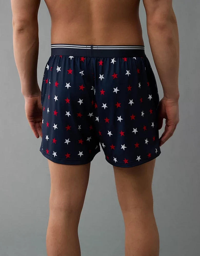 AEO Men's USA Stars & Stripes Ultra Soft Pocket Boxer Short