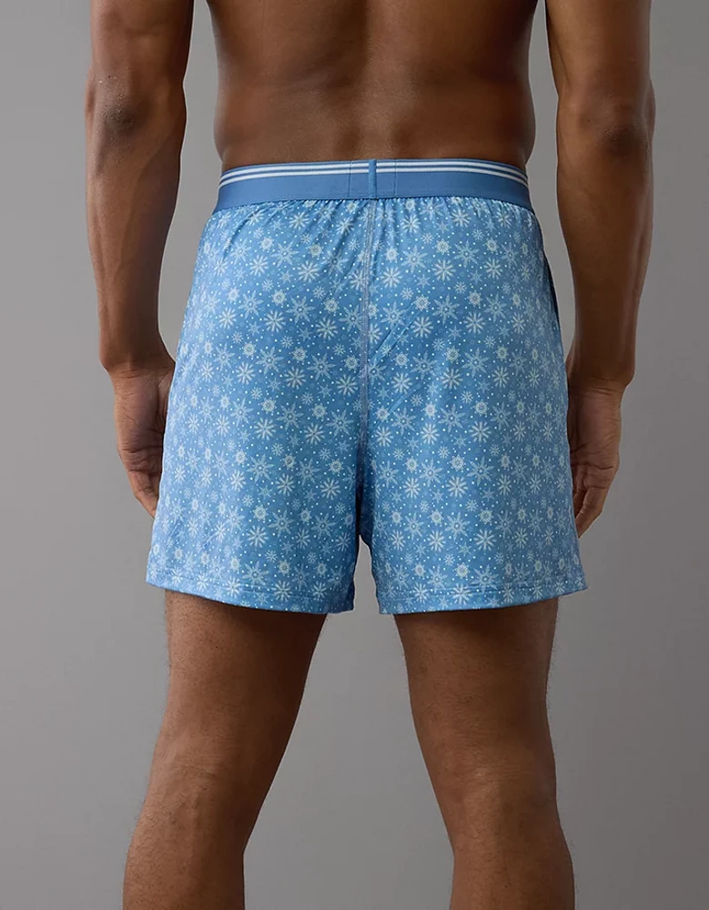 AEO Men's Tiny Snowflakes Ultra Soft Pocket Boxer Short