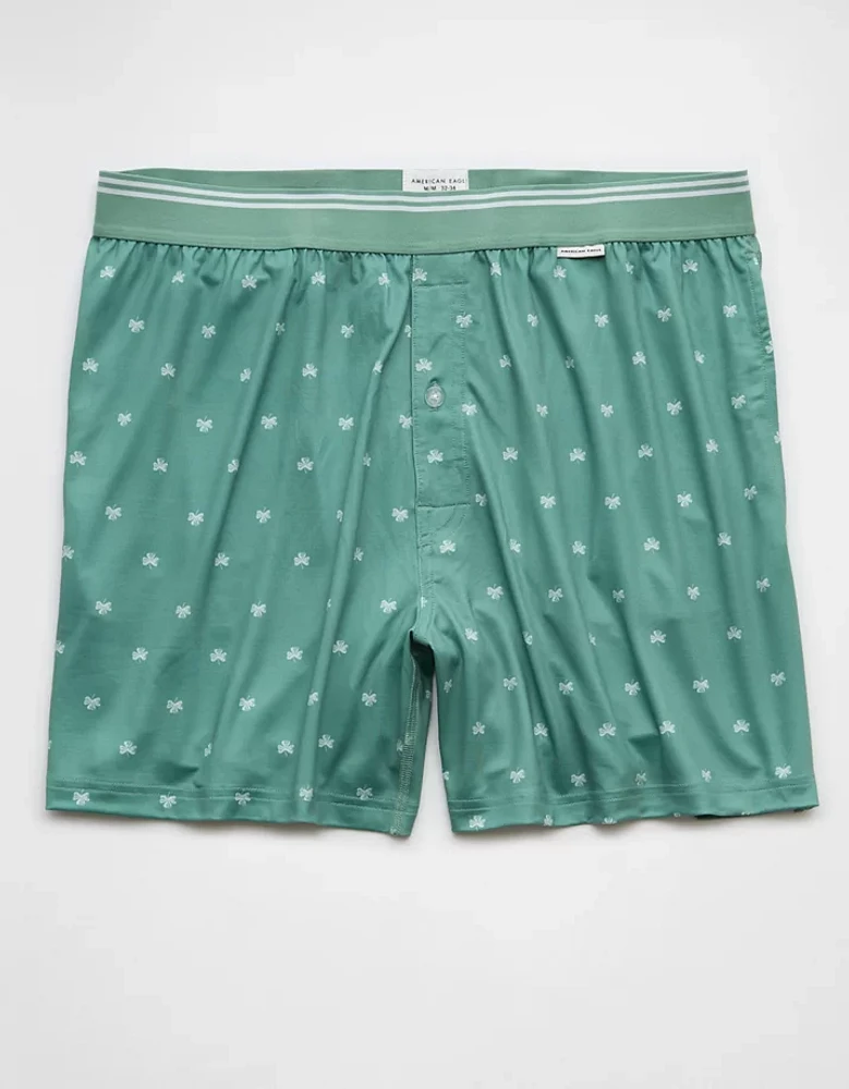 AEO Men's St. Patrick's Day Clovers Ultra Soft Pocket Boxer Short