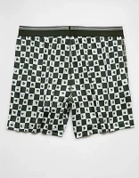 AEO Men's St. Patrick's Day Clover Check Ultra Soft Pocket Boxer Short