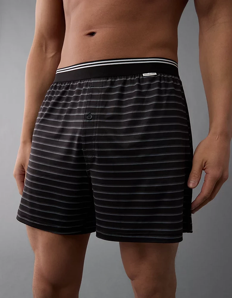 AEO Men's Striped Ultra Soft Pocket Boxer Short