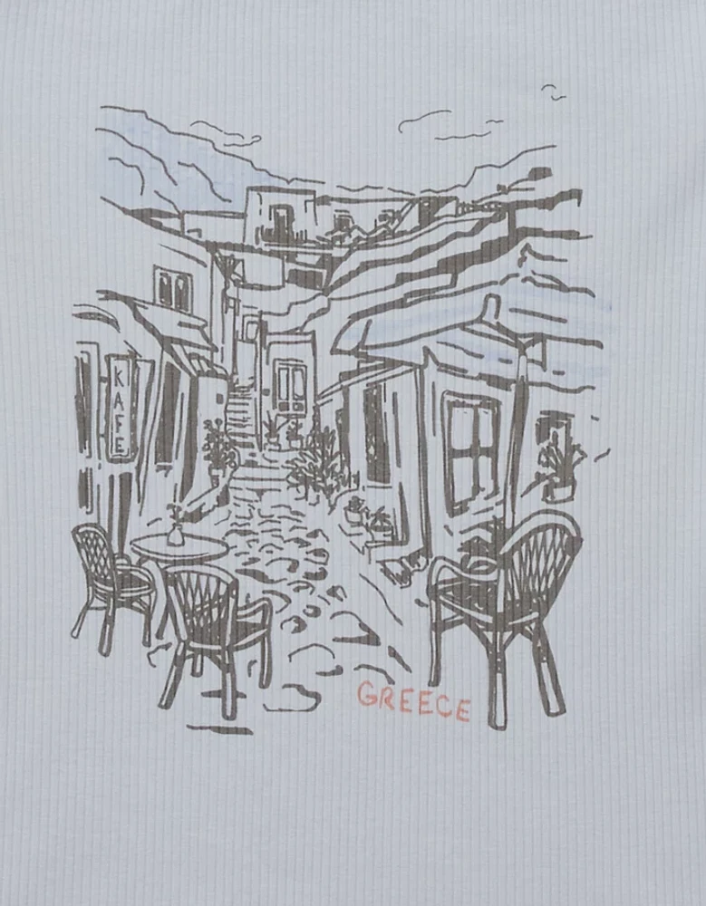 Petit t-shirt Hé à image de destination AE