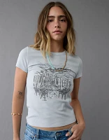 Petit t-shirt Hé à image de destination AE
