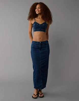 Jupe longue en denim à taille la plus haute Next Level AE