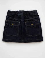 AE Stretch Low-Rise A-Line Denim Mini Skirt