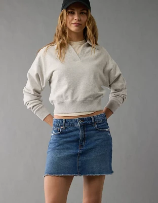 AE Stretch High-Waisted Perfect Denim Mini Skirt