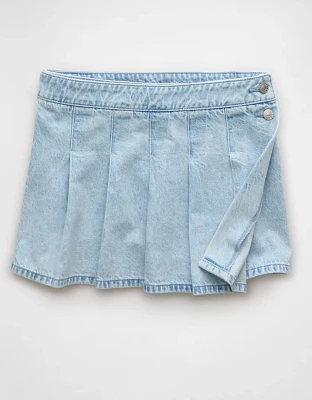 AE Pleated Denim Mini Skort