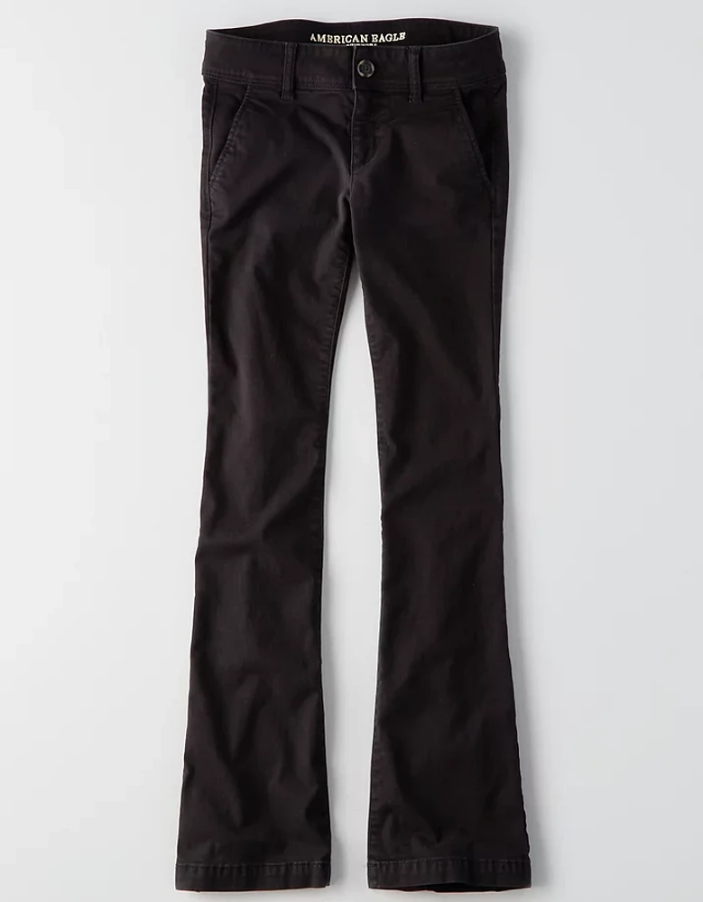 Pantalon à jambe semi-évasée et taille basse extensible AE